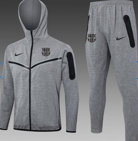 Tuta Con Cappuccio FC Barcellona Grigia